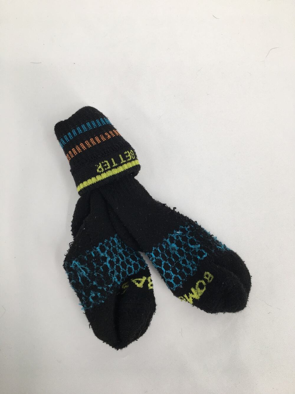 Bombas Kids Calf Socks Black Blue Orange Yellow Honeycomb Bee Print XS 2-8